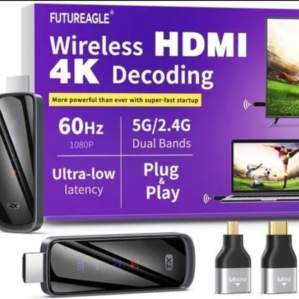 FUTUREEAGLE Wireless HDMI 4K  5G Decoder - Black